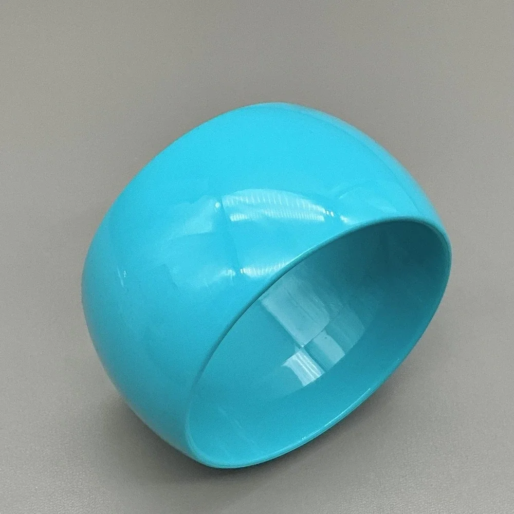 Bracelet Blue Plastic Wide Bangle Chunky Womens 7.5 Inch Fashion Costume Jewelry